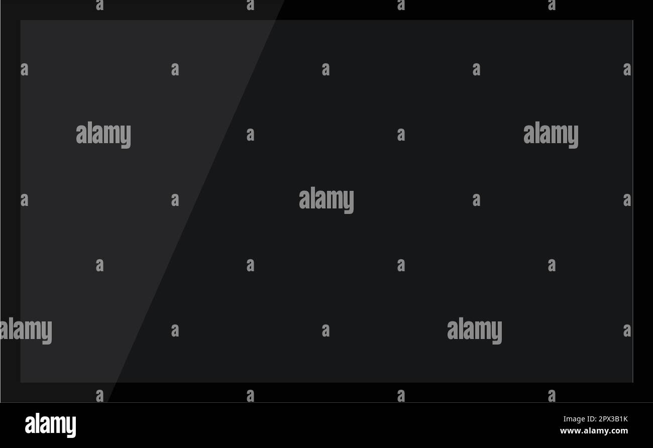 Realistischer Fernsehbildschirm. Modernes, elegantes LCD-Panel, LED-Typ. Großes Bildschirmmodell für Computer-Monitore. Leere TV-Vorlage. Grafisches Designelement für Stock Vektor