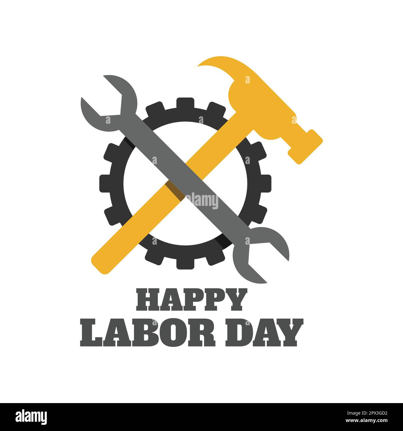 Alles gute zum Arbeitstag. Banner zur Feier des Labor Day mit Text – Labor Day. Vektordarstellung Stock Vektor