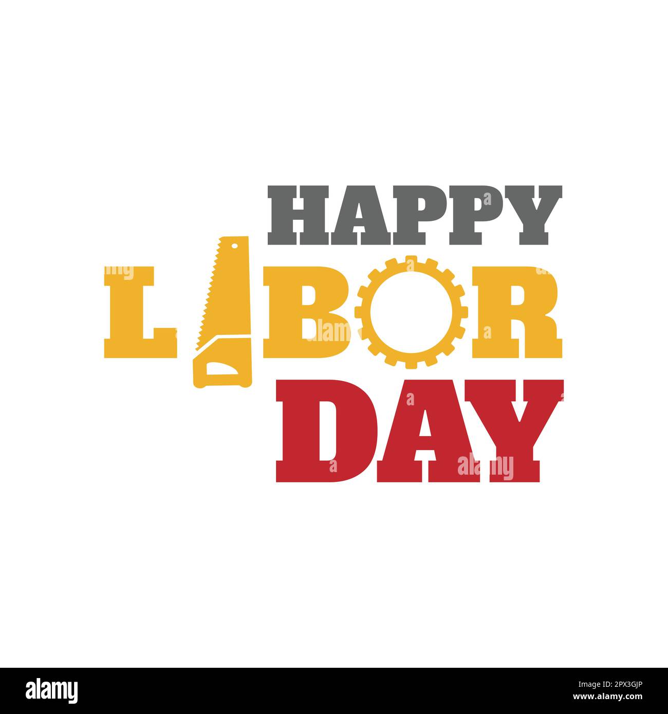 Alles gute zum Arbeitstag. Banner zur Feier des Labor Day mit Text – Labor Day. Vektordarstellung Stock Vektor