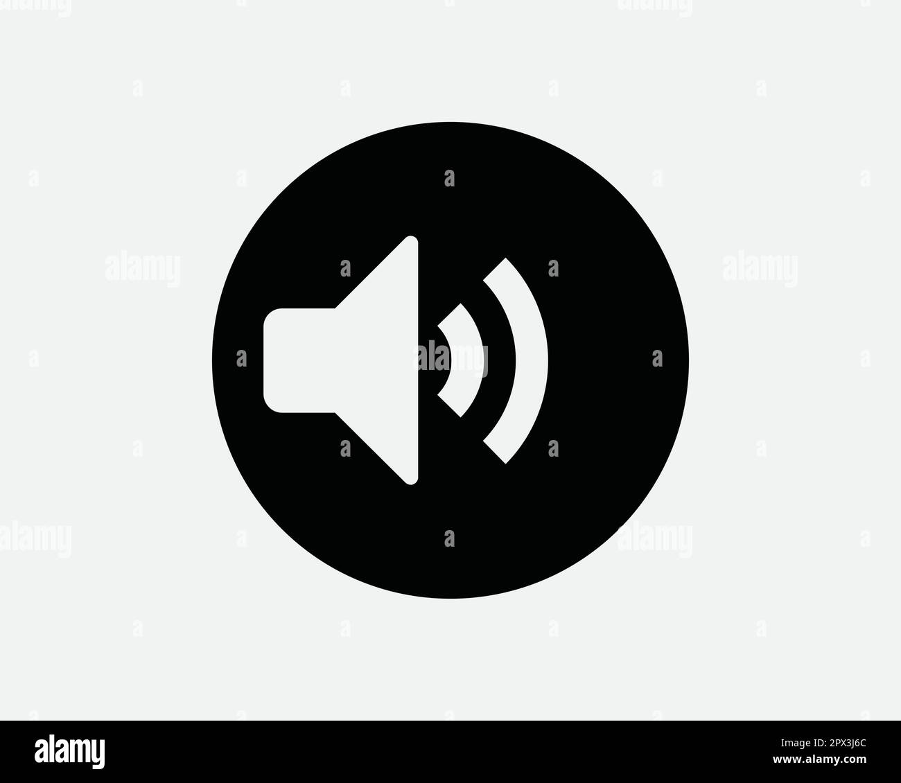 Rundes Symbol Für Lautsprecherton. Kreissymbol Für Stereomusik-Radio. Speech Megaphone Lautsprecher Ankündigungsschild. Digitaler Vektor Grafik Clipart Cric Stock Vektor