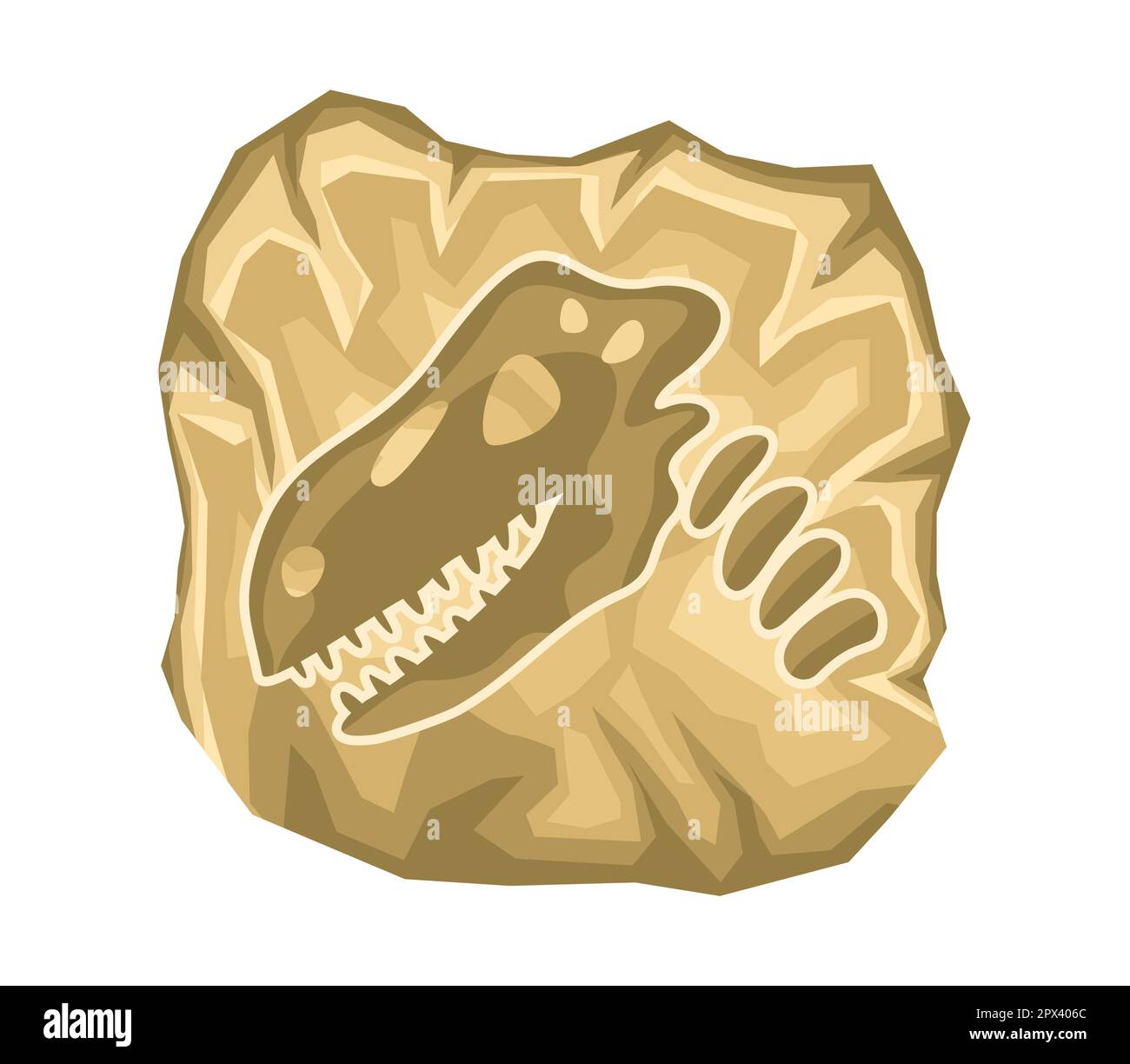 Archäologische Ausgrabung von Fossilien Stock Vektor