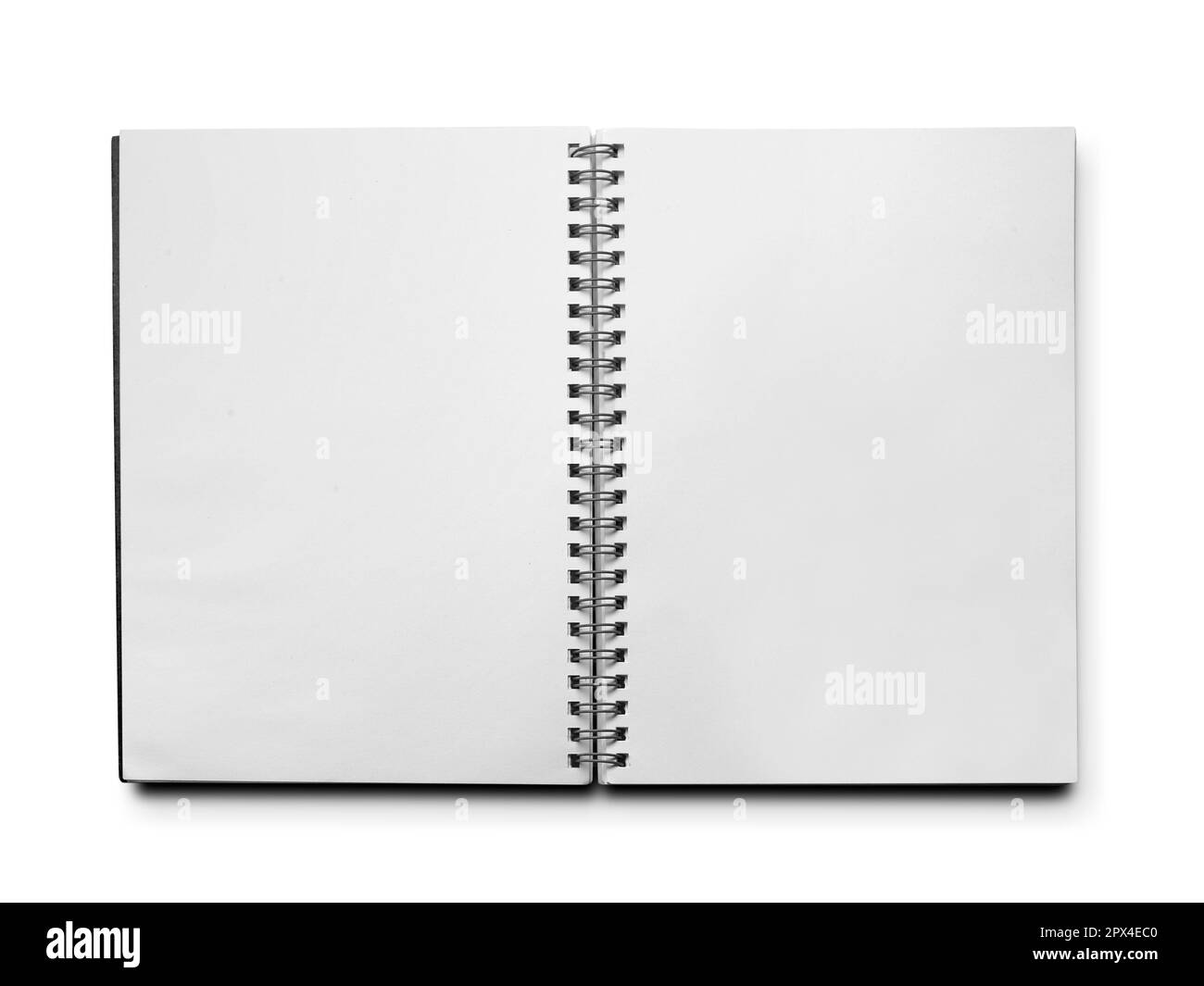 Leere realistische Spirale notebook auf weißem Hintergrund Stockfoto