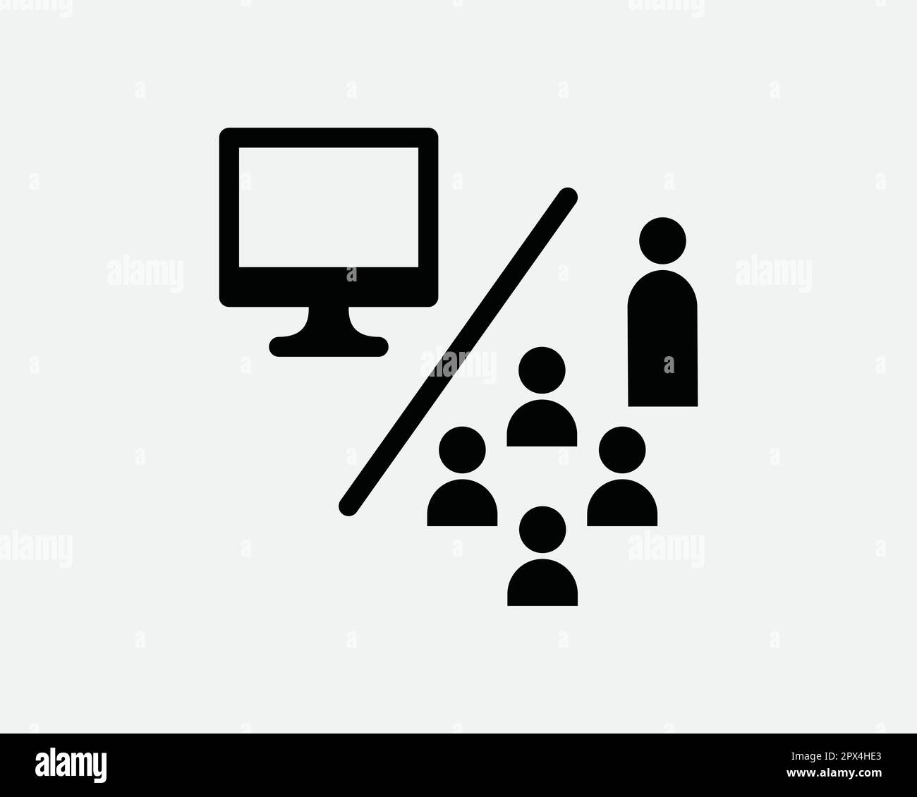 Symbol Für Online-Schulung. Präsentationsmonitor Bildschirm Büro Konferenz Konferenz Digitale Technologie Symbol Symbol Zeichen Bildmaterial Grafik Abbildung Clipart Vect Stock Vektor