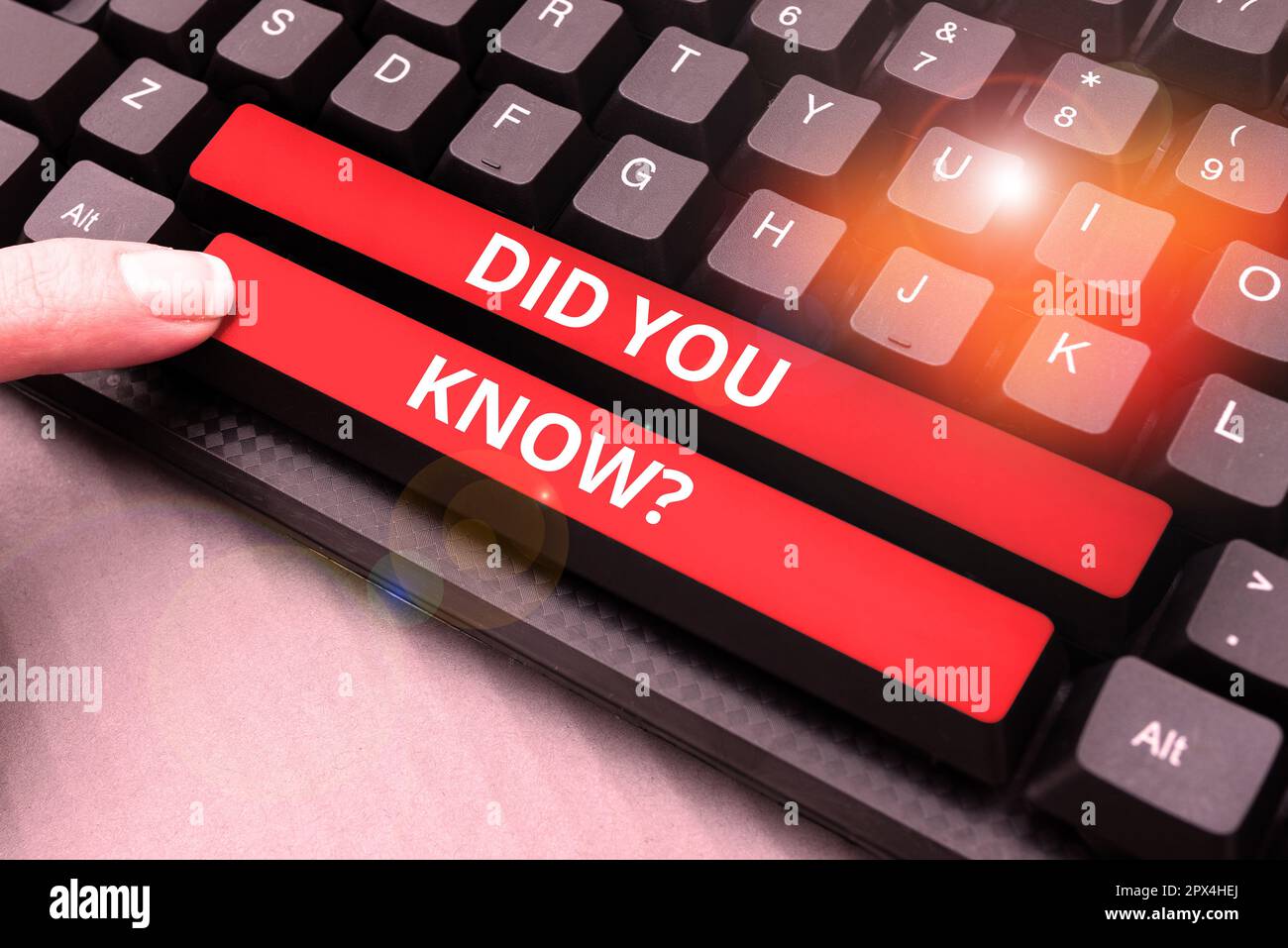 Konzeptionelle Darstellung Wussten Sie schon, Word for Fun Zahlen und Fakten Informationen Allgemeines Wissen Stockfoto