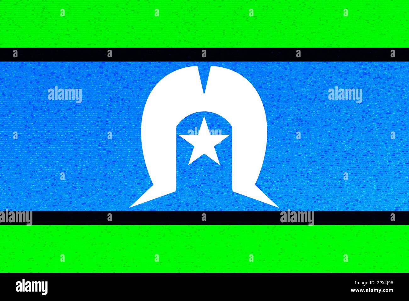 Die Flagge der australischen Torres-Strait-Insulaner mit grunge Stockfoto