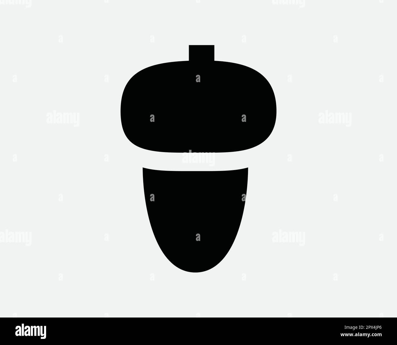 Acorn Nut Fruit Herbstsaison einfaches Schwarz-Weiß-Linien-Symbol Zeichensymbol Vektorgrafik Clipart Illustration Stock Vektor