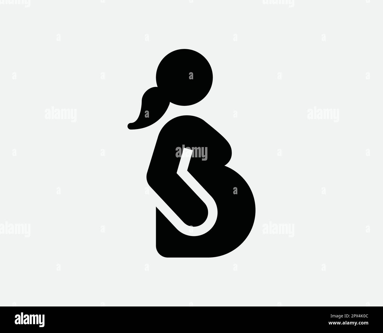 Schwangere Ikone. Schwangerschaft Mutter Mutterschaft Baby Mutterschaft Schwangerschaft Geburt Bauchzeichen Symbol Kunstwerk Grafik Illustration Clipart Vektor Cricut Stock Vektor