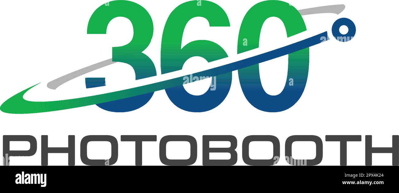 Minimalistisches Logo mit der Nummer 360 IN EINEM FOTOKABINETT Stock Vektor