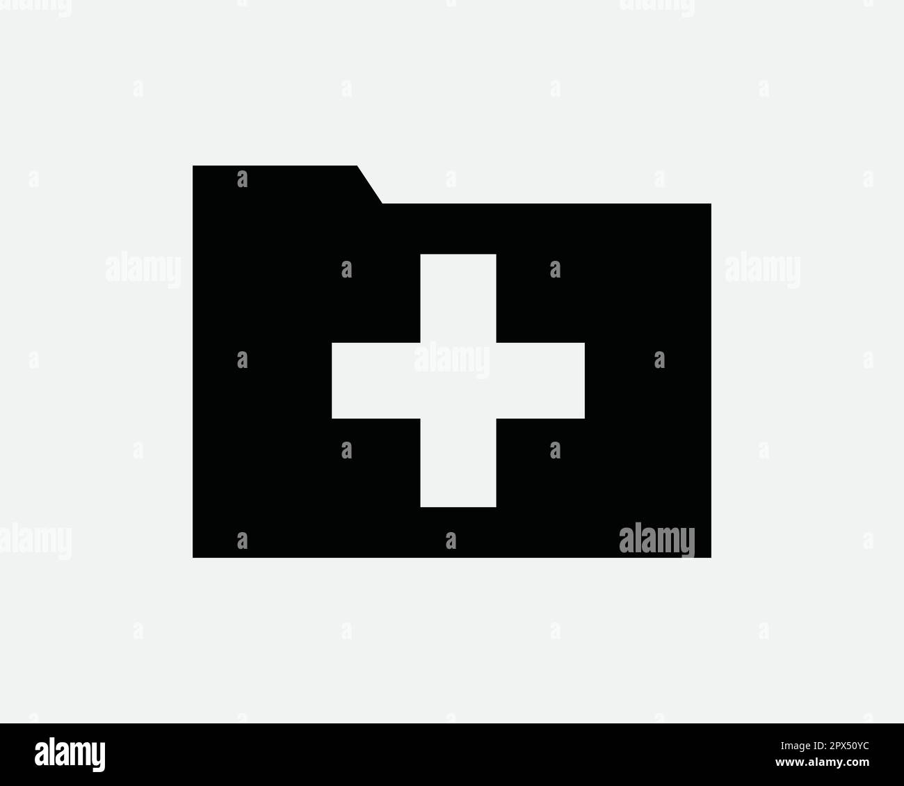 Symbol Für Ordner Für Gesundheitsdatensätze. Medizinisches Aktendokument Patienteninformationen Krankenhaus-Symbol Zeichen-Symbol Bildmaterial Grafik-Illustration Clipart Vector Cricu Stock Vektor