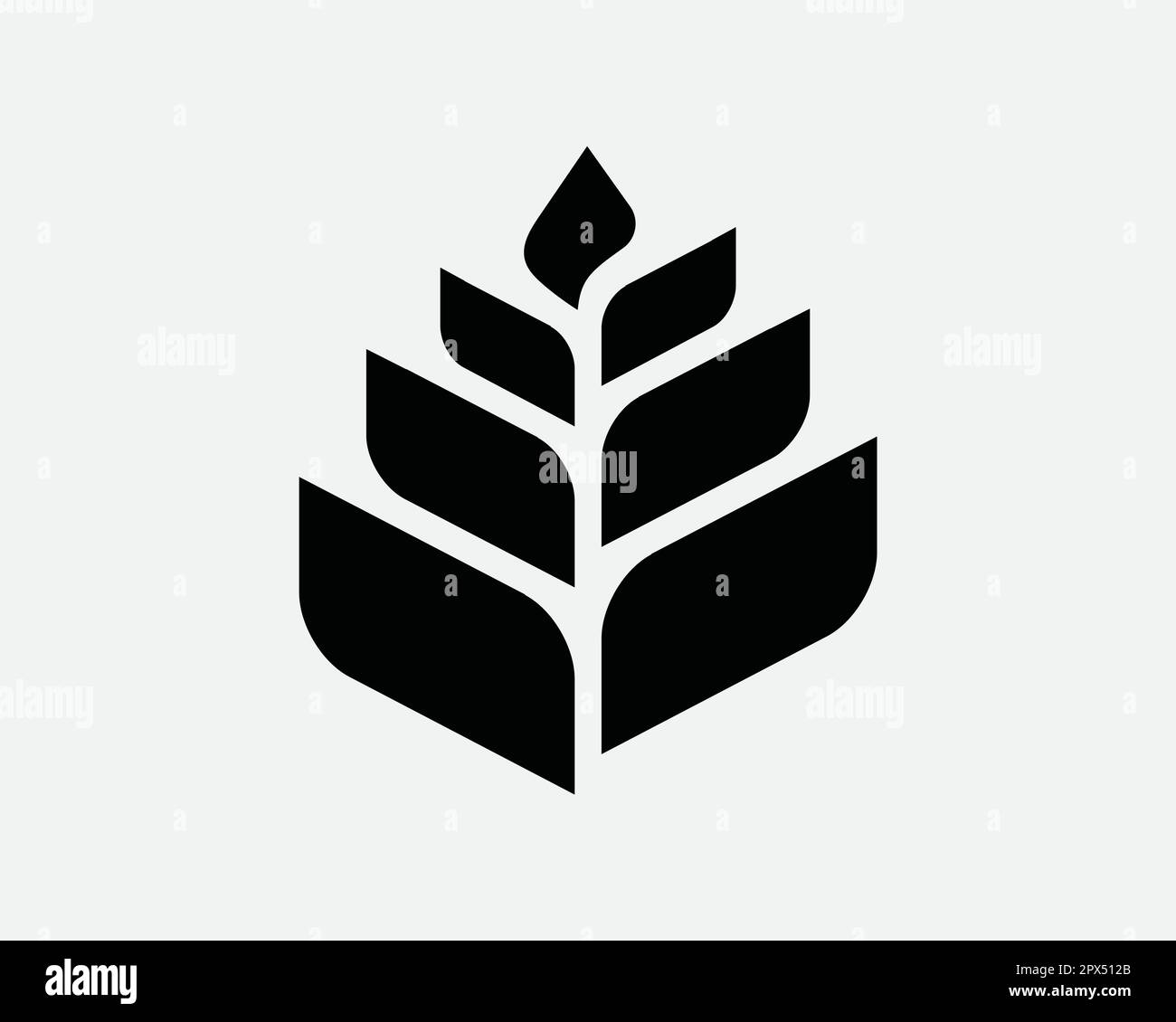 Pflanzensymbol Symbol „Pflanzenblatt“ Symbol. Öko Umwelt Ökologie Bio Garten Grüne Ernte Pflanzen Bio Botanik Kunstwerke Grafische Illustration Clipart Vector Cricut Stock Vektor