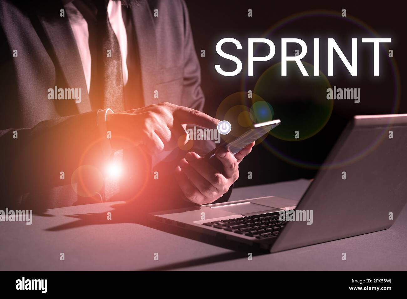 Konzeptionelle Beschriftung Sprint, Word for, um sich mit Höchstgeschwindigkeit zu bewegen, insbesondere für kurze Distanzen. Zeitraum der Produktentwicklung Stockfoto Konzeptionelle Beschriftung Sprint, Word for, um sich mit Höchstgeschwindigkeit zu bewegen, insbesondere für kurze Distanzen. Zeitraum der Produktentwicklung Stockfoto