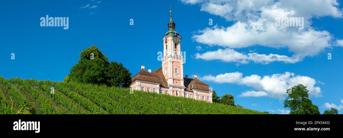 Zisterzienserkloster BirNau am Bodensee barocke Wallfahrtskirche Panoramareligion in Deutschland Stockfoto