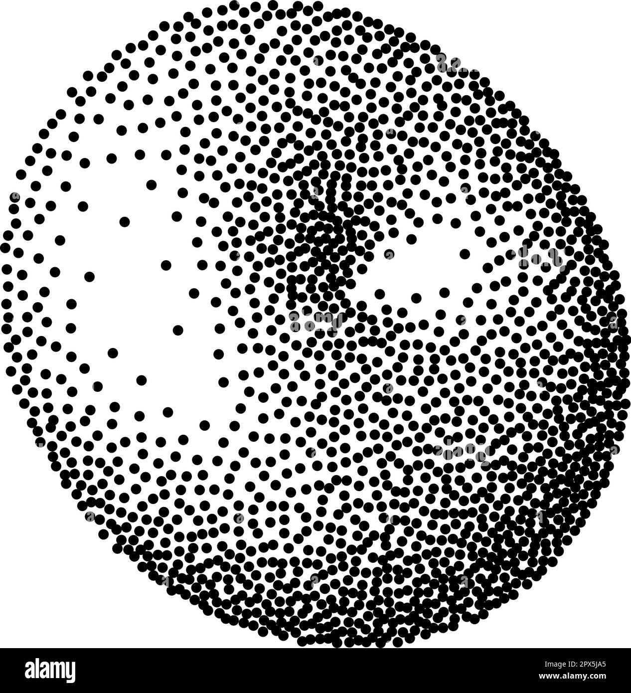 Stipple Torus. Geometrische Punktmuster-Figur Stock Vektor