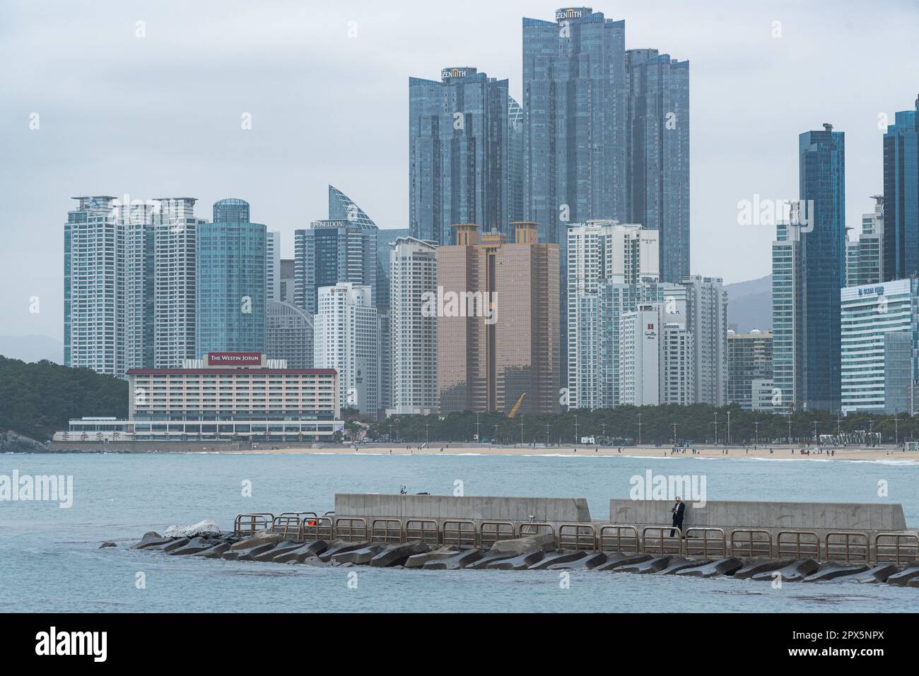 Haeundae Strand Wolkenkratzer Blick auf die Stadt Stockfoto