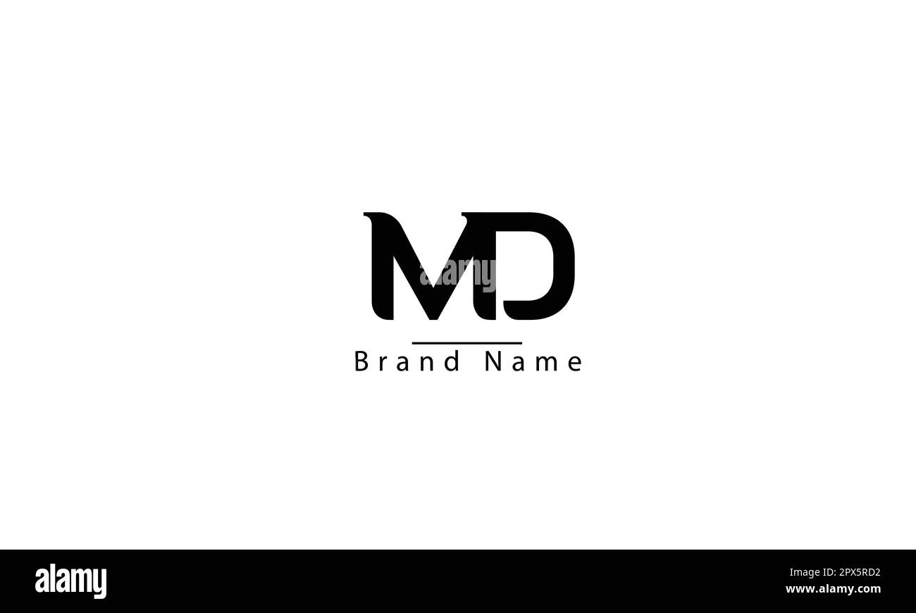 MD DM M D abstrakte Vektorlogo-Monogrammvorlage Stock Vektor