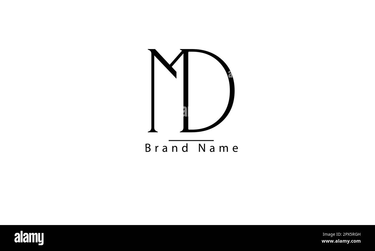 MD DM M D abstrakte Vektorlogo-Monogrammvorlage Stock Vektor