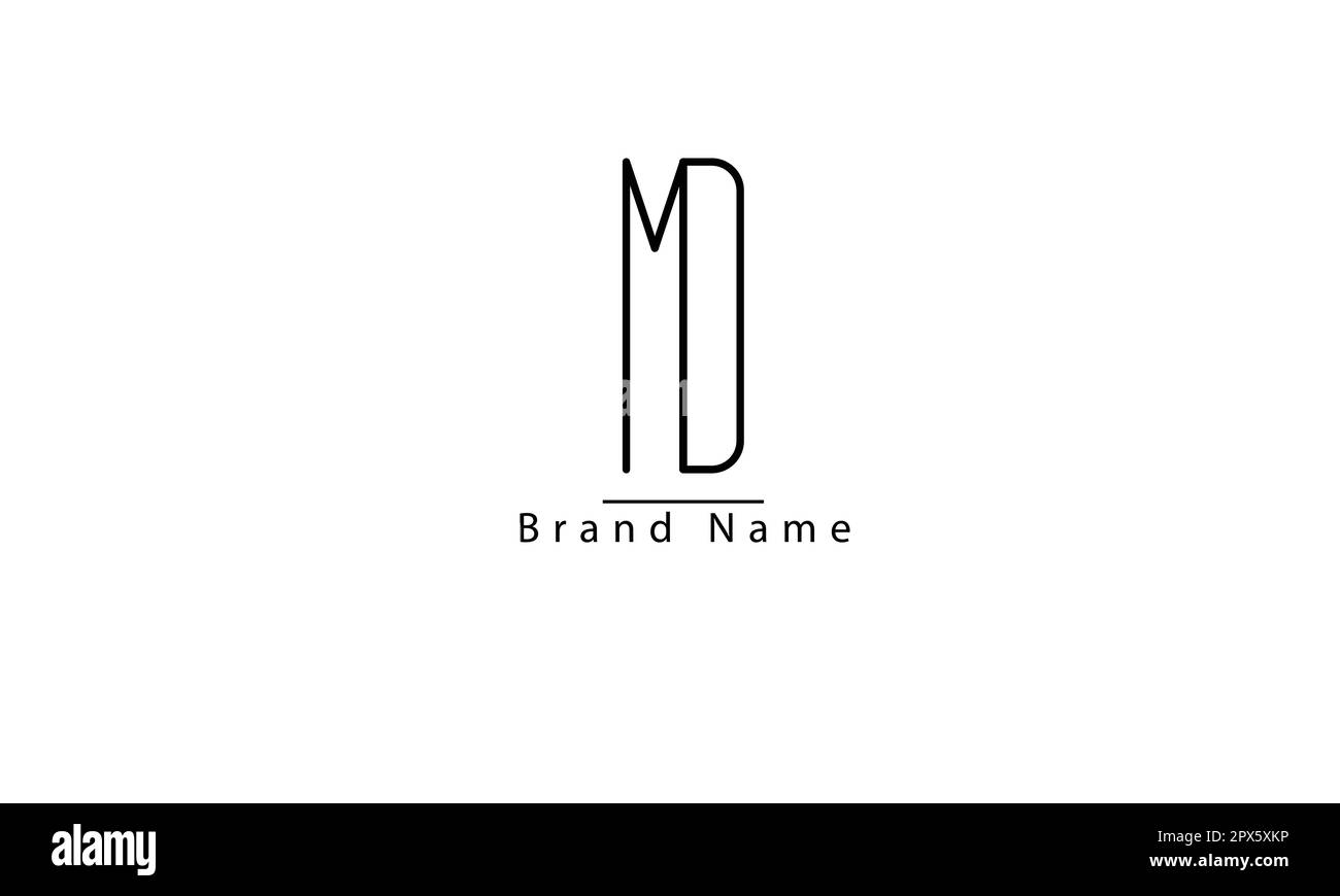 MD DM M D abstrakte Vektorlogo-Monogrammvorlage Stock Vektor