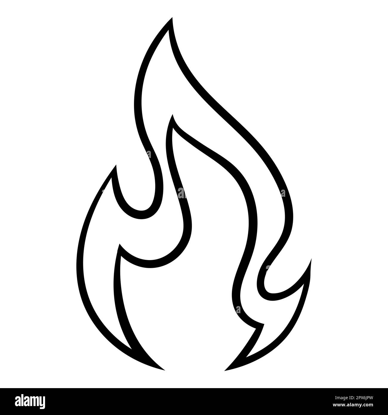 Abbildung eines stilisierten Feuers. Dekoratives Element für Design. Stock Vektor