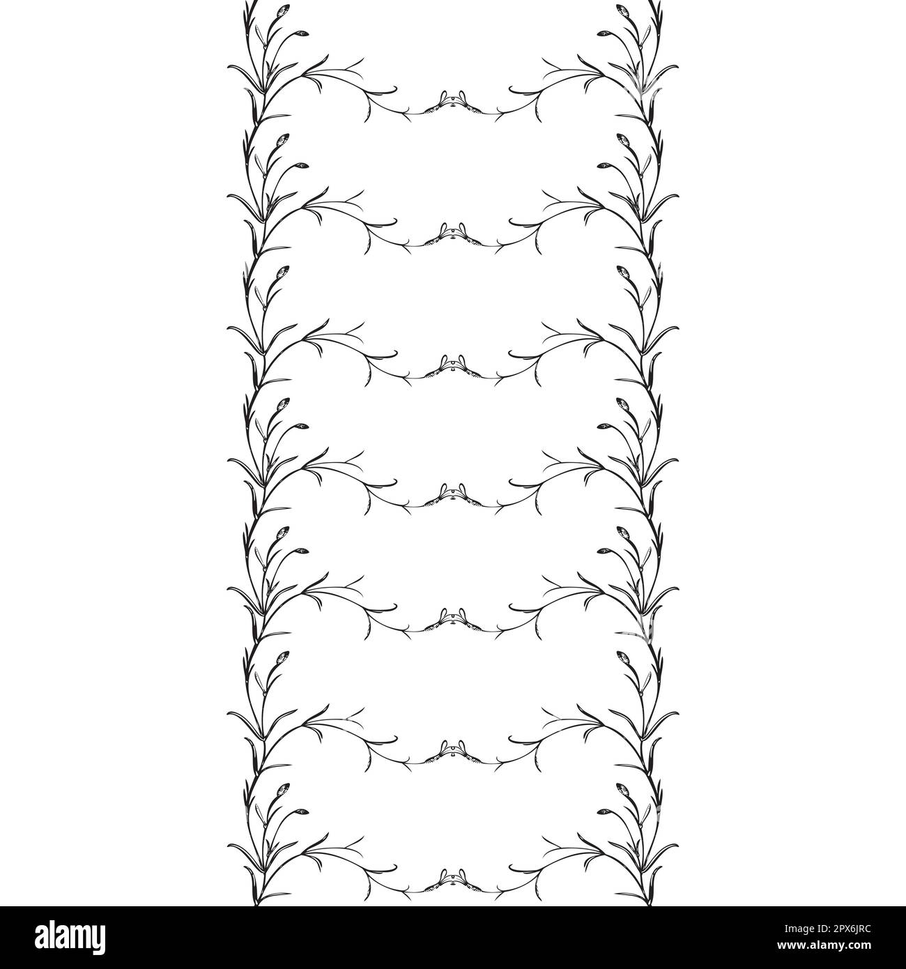 Botanischer handgezeichneter Blumenrahmen Vintage Blumen Rand.Wildblumenpflanze abstrakter Hintergrund. Kreative, trendige Grußkarte, Feier, Hochzeit Inv Stock Vektor