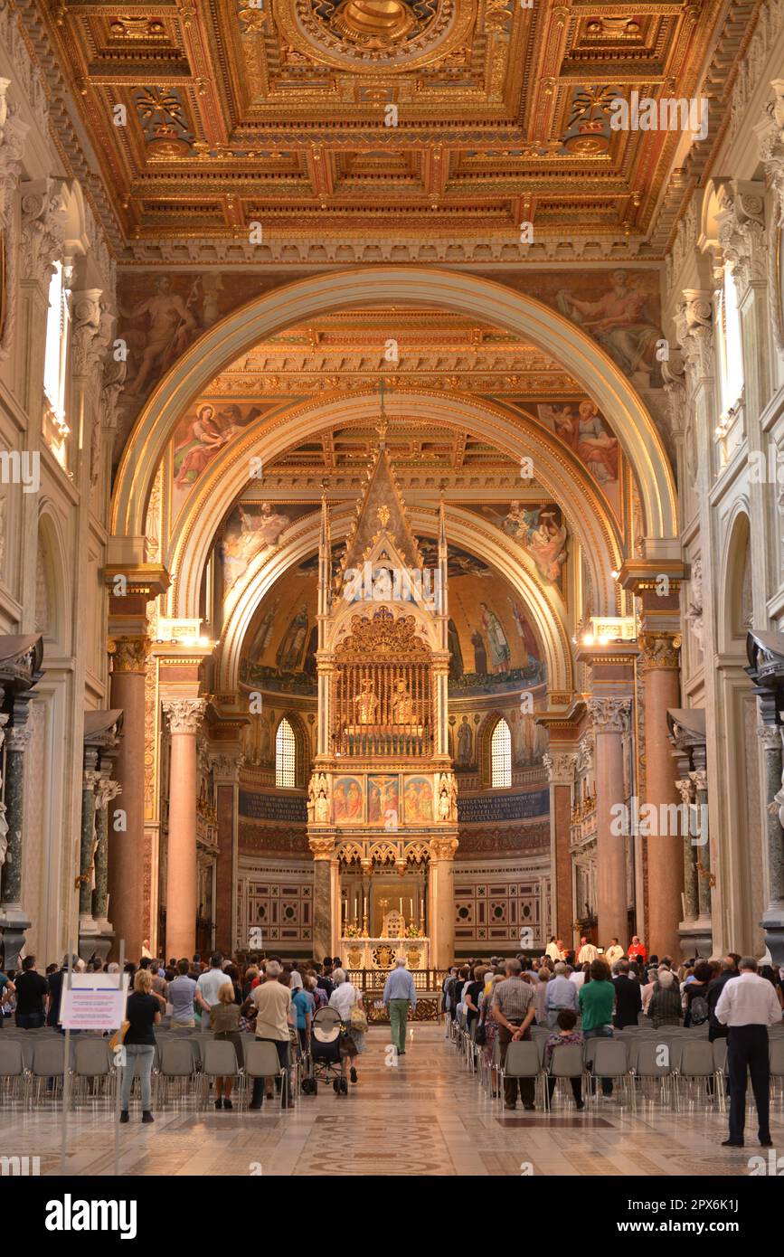 Basilica di San Giovanni in Laterano, Piazza di San Giovanni in Laterano, Rom, Italien Stockfoto