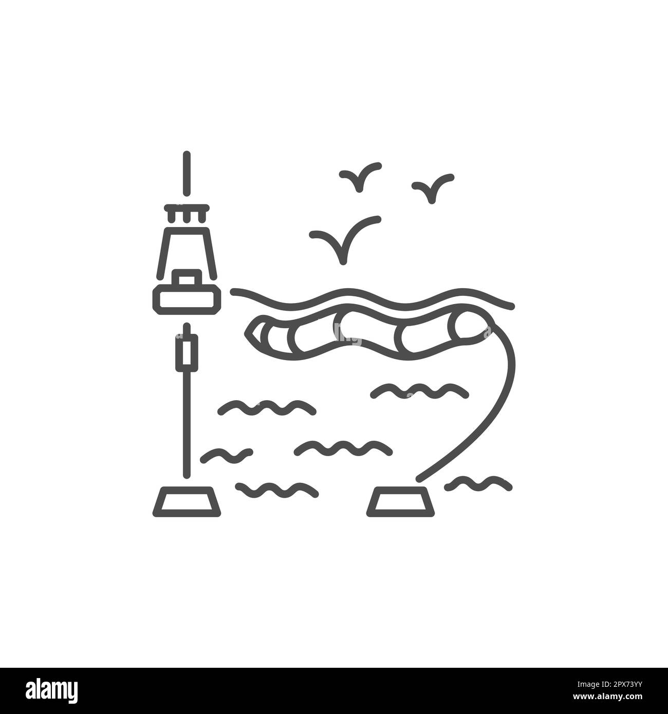 Lineares Vektorsymbol für Wellenenergie Stock Vektor