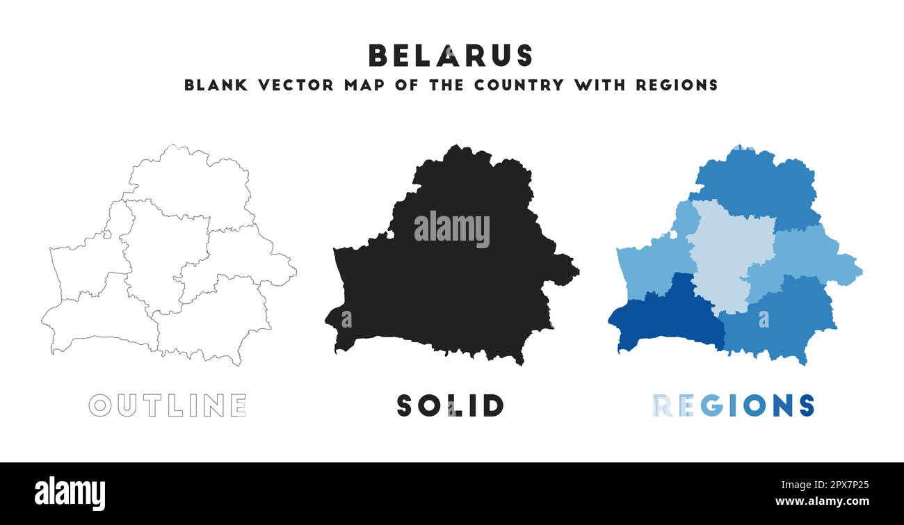 Weißrusslandkarte. Grenzen von Belarus für Ihre Infografik. Vektorform. Vektordarstellung. Stock Vektor