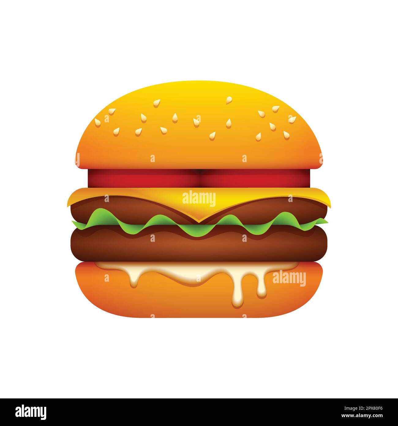 Abbildung: Hamburger. Fastfood-Snack-Snack. Stock Vektor