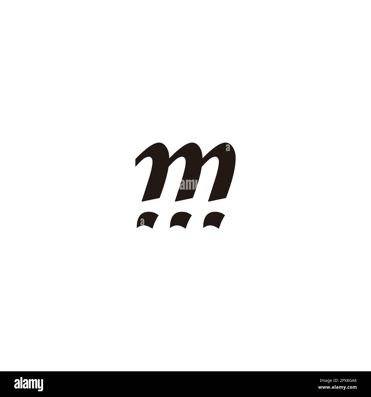 Buchstabe m episches geometrisches Symbol einfacher Logo-Vektor Stock Vektor