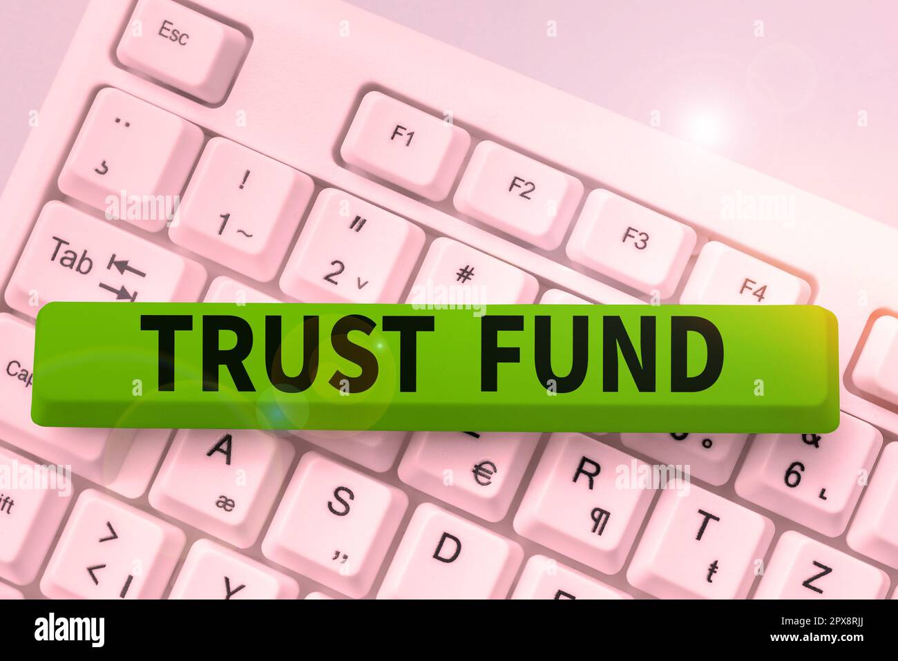 Konzeptionelle Darstellung Treuhandfonds, Wort für Geld, das von den Treuhändern für die Begünstigten gehalten wird Stockfoto