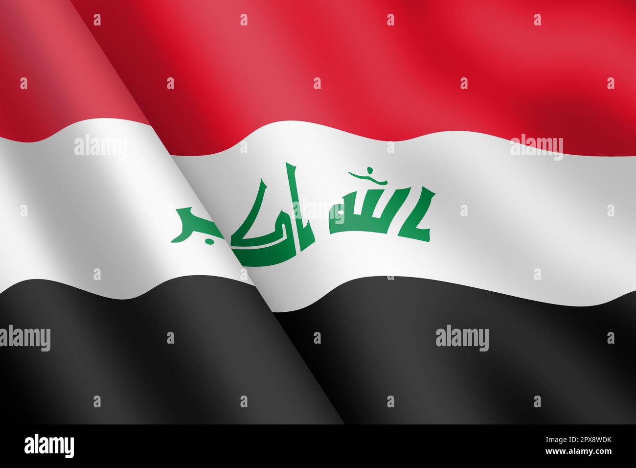 Ein Irak, der mit Flagge 3D winkt. Windwellen Stockfotografie - Alamy