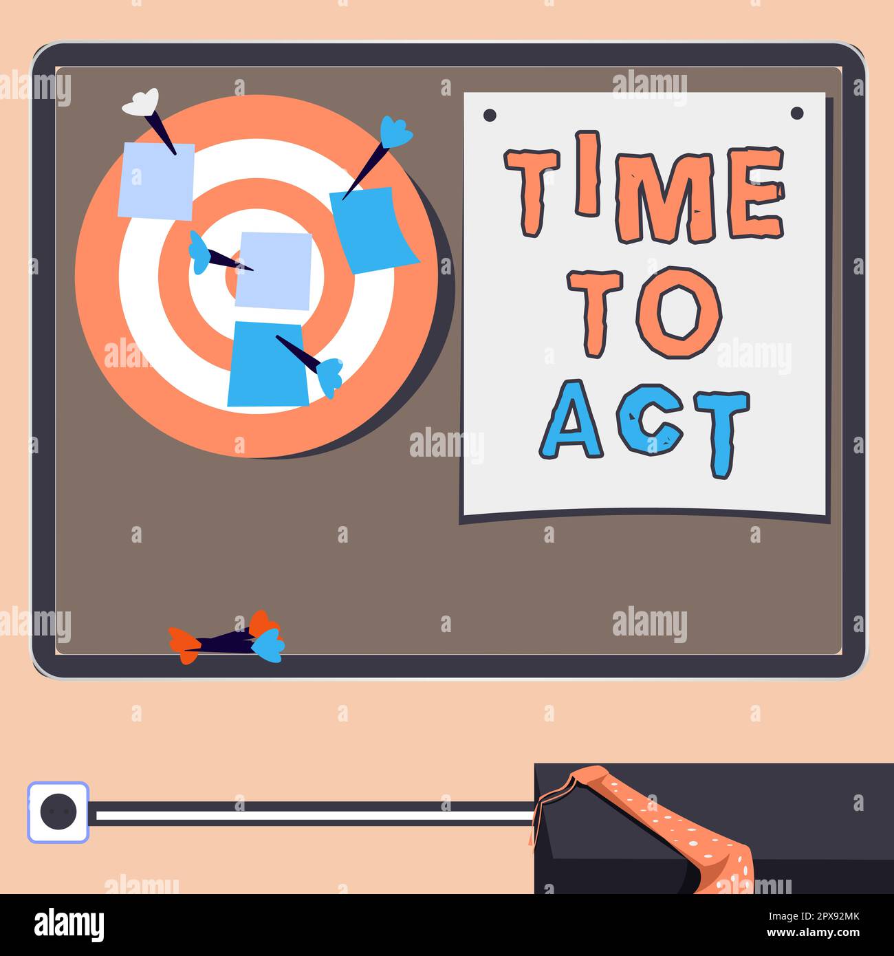 Schreiben und Anzeigen von Text Time To Act, Business overview Jetzt handeln sofort reagieren Es muss etwas getan werden Stockfoto