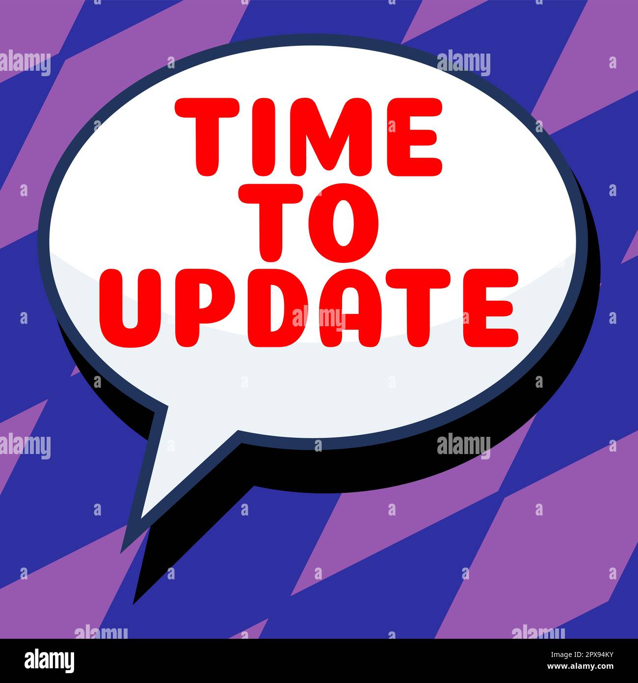 Textschild mit der Zeit bis zur Aktualisierung, Konzept, das die neuesten Informationen über eine bestimmte Situation bedeutet Stockfoto
