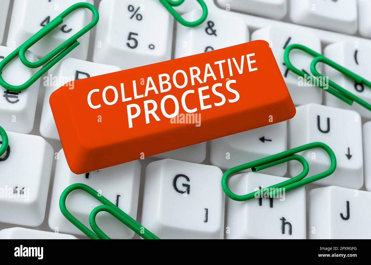 Inspiration showing sign Collaborative Process, Word Written on people and organizations work achieve results Stockfoto