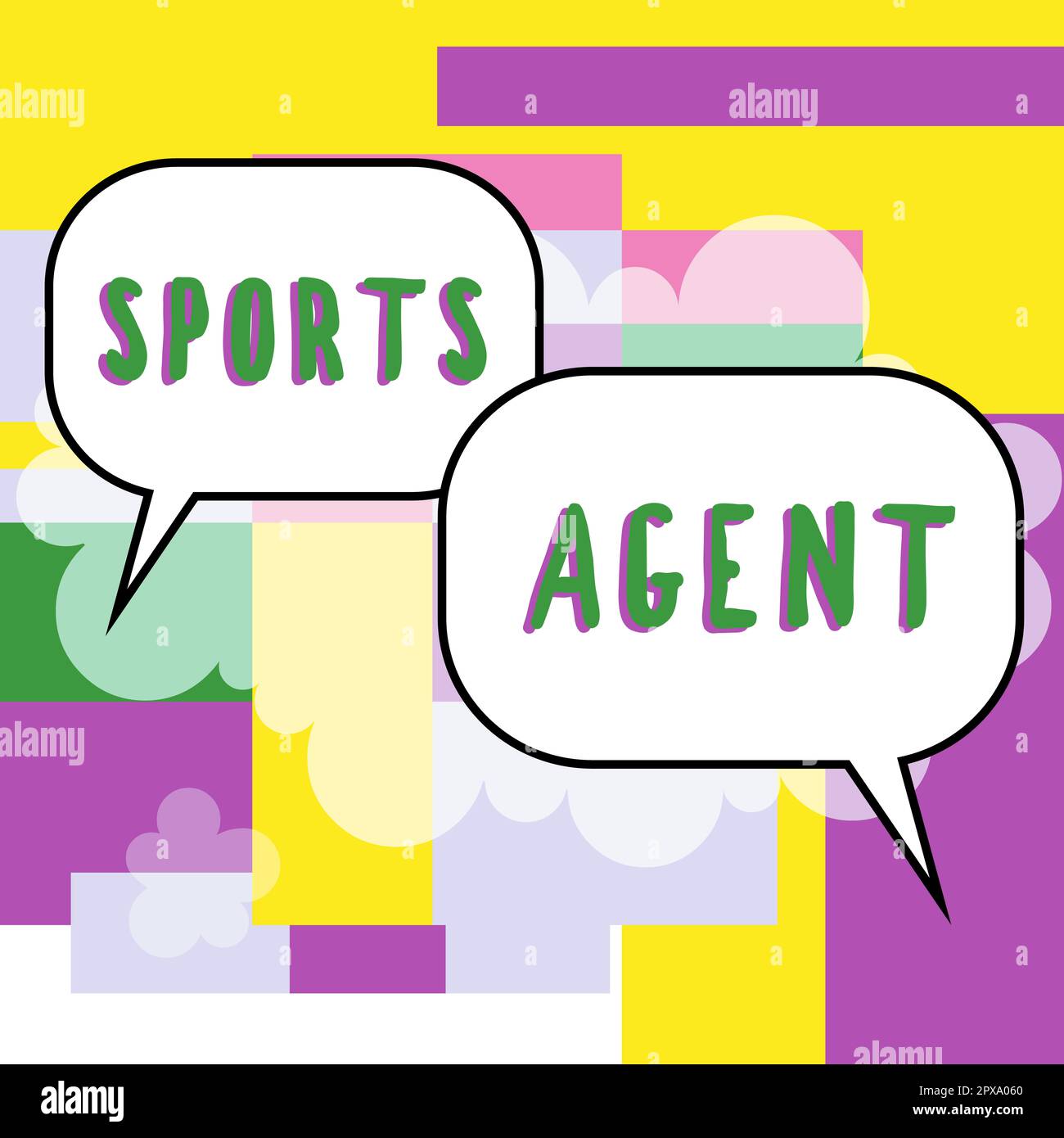 Schreiben mit Text Sports Agent, Business Overview Person verwaltet die
