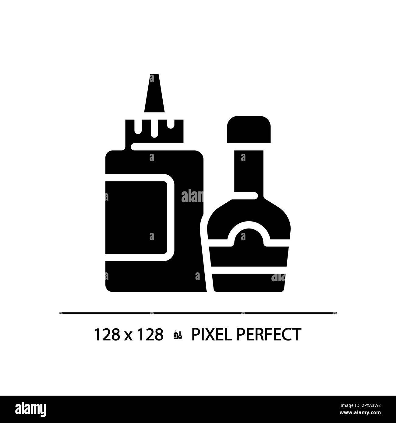 Sauce Pixel Perfect Black Glyphe Symbol Stock Vektor