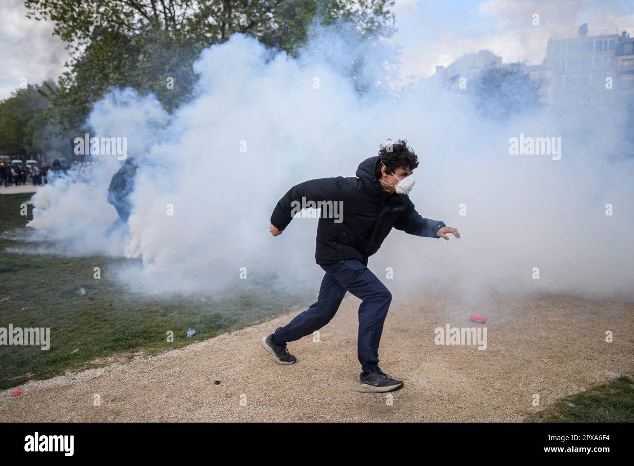 Paris, Frankreich. 1. Mai 2023. Während der Demonstration im Mai 1. 2023 in Paris. Kredit: LE PICTORIUM/Alamy Live News Stockfoto