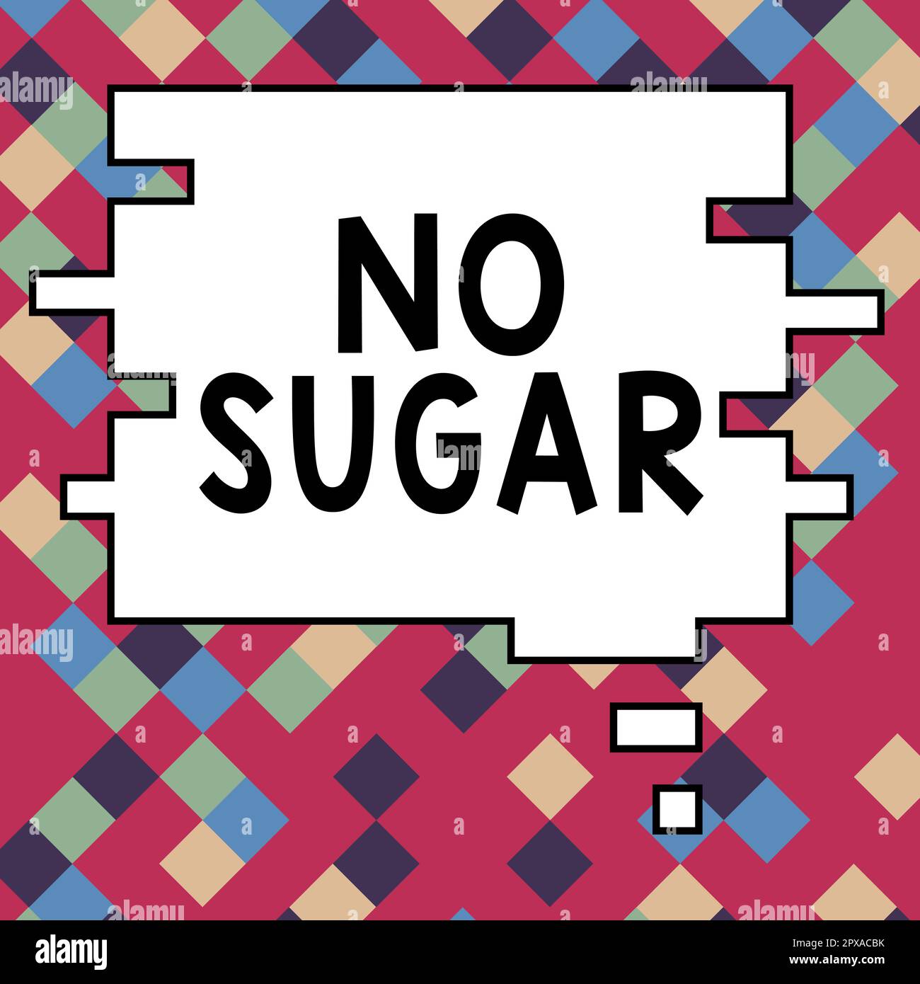 Handgeschriebener Text No Sugar, Internet Concept wurde zurückgelassen und durch künstliches Süßungsmittel ersetzt Stockfoto
