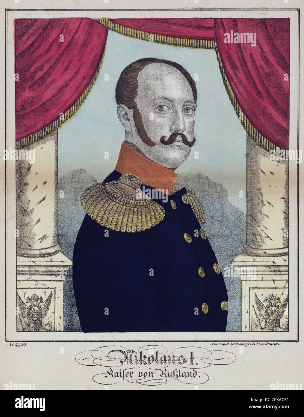 Porträt von Nicholas I. aus Russland. 1854 Nicholas I (1796-1855) regierte von 1825 bis 1855 als Kaiser von Russland, König von Polen und Großherzog von Finnland. Stockfoto