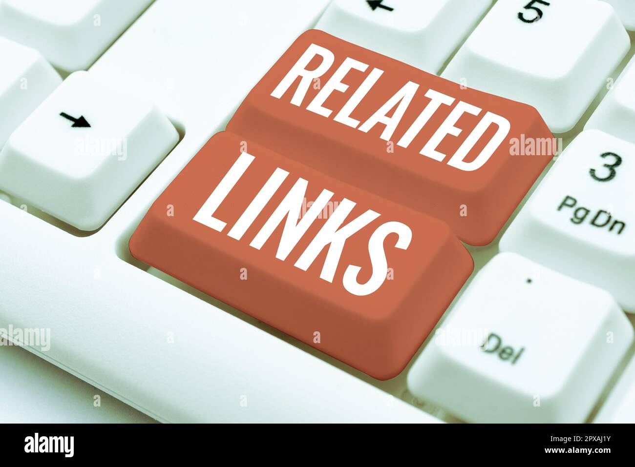 Handschrifttext Verwandte Links, Business Showcase Website innerhalb einer Webseite Querverweis Hotlinks Hyperlinks Stockfoto