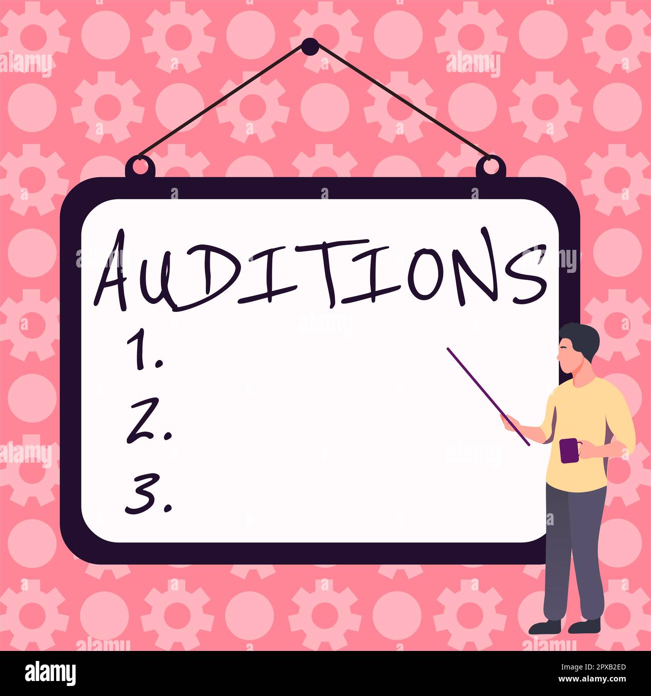 Handschrift Text Auditions, Konzeptfoto eine Probevorstellung, um die Verdienste eines Entertainers zu bewerten Stockfoto