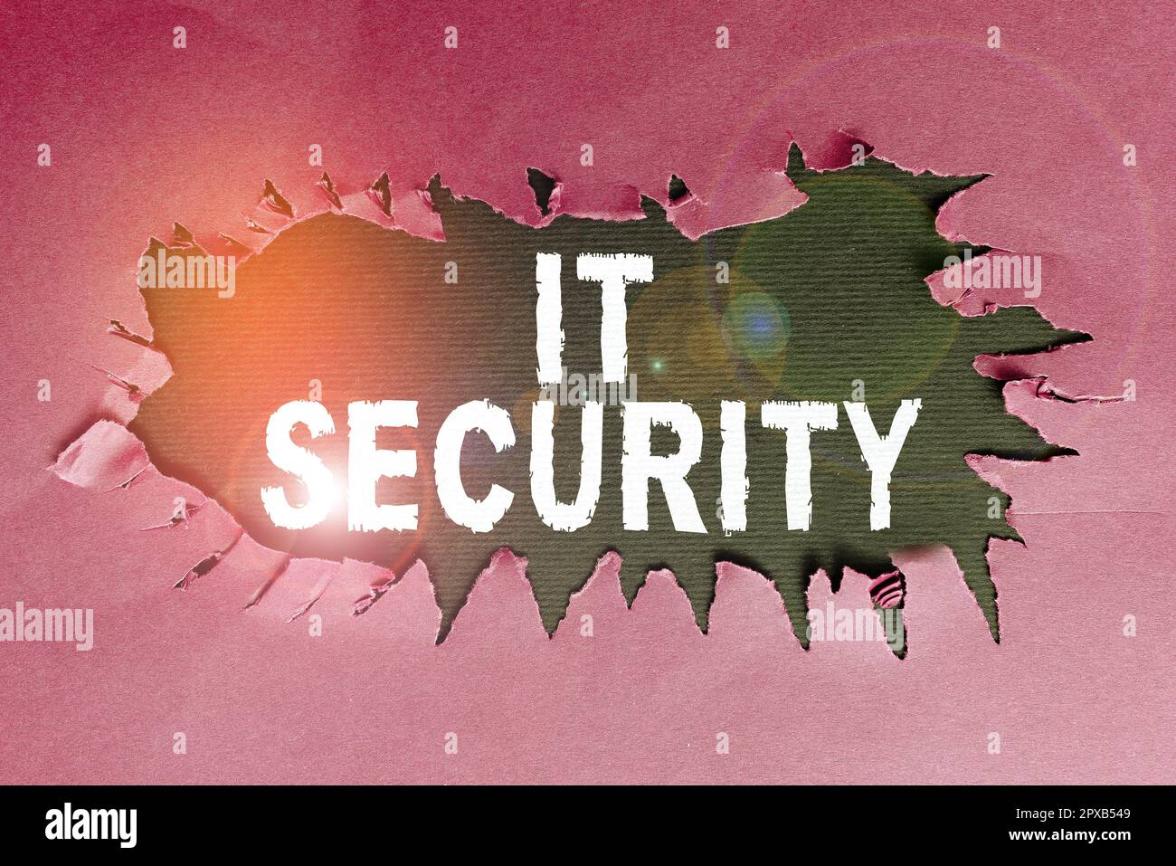 Schild mit der Aufschrift „IT Security, Business Idea Protection of Internet Connected Systems from Cyber Attacks“ Stockfoto