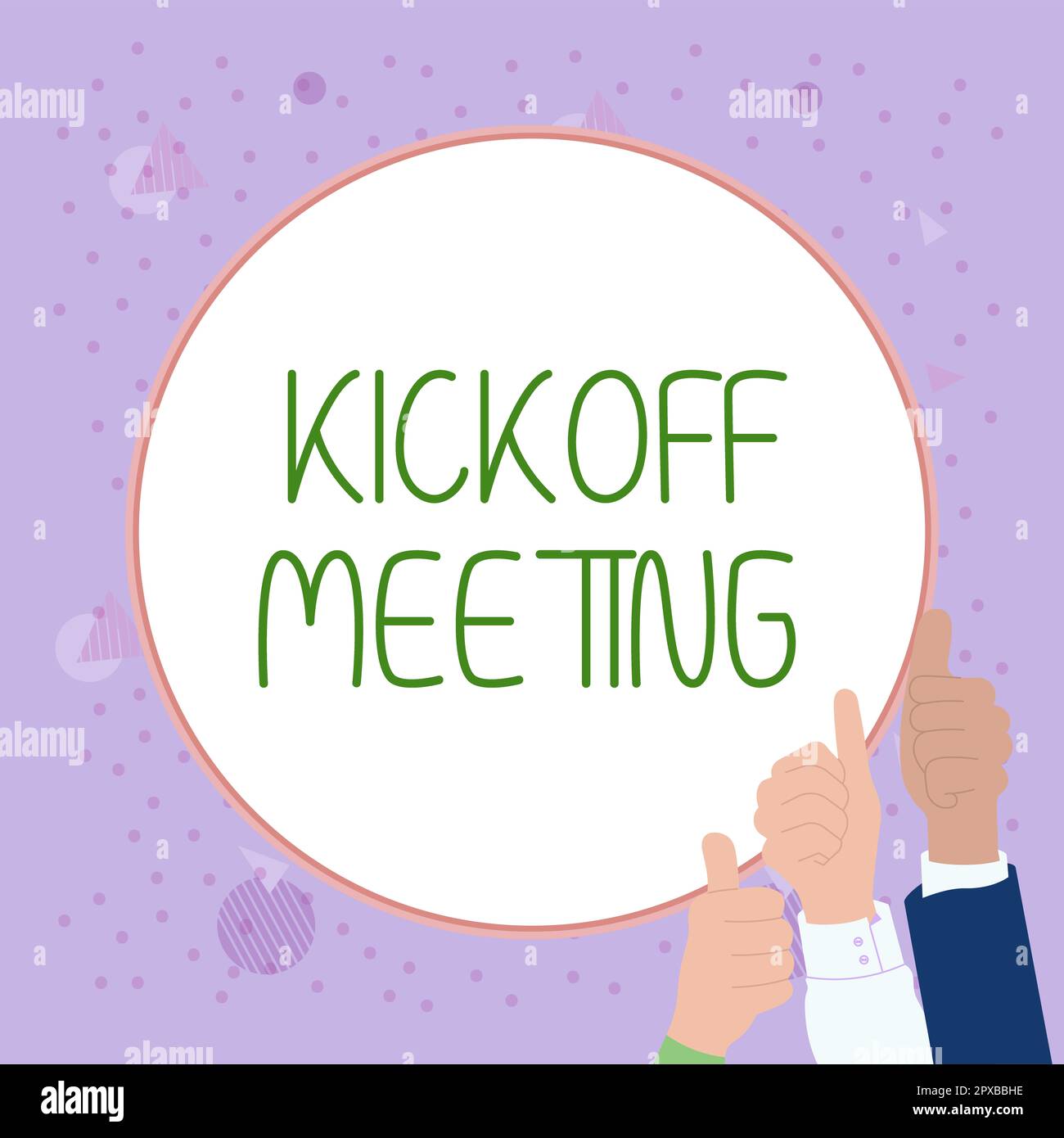 Textzeichen mit Kickoff Meeting, Business Concept Special Discussion on the Legalities involved in the project Stockfoto