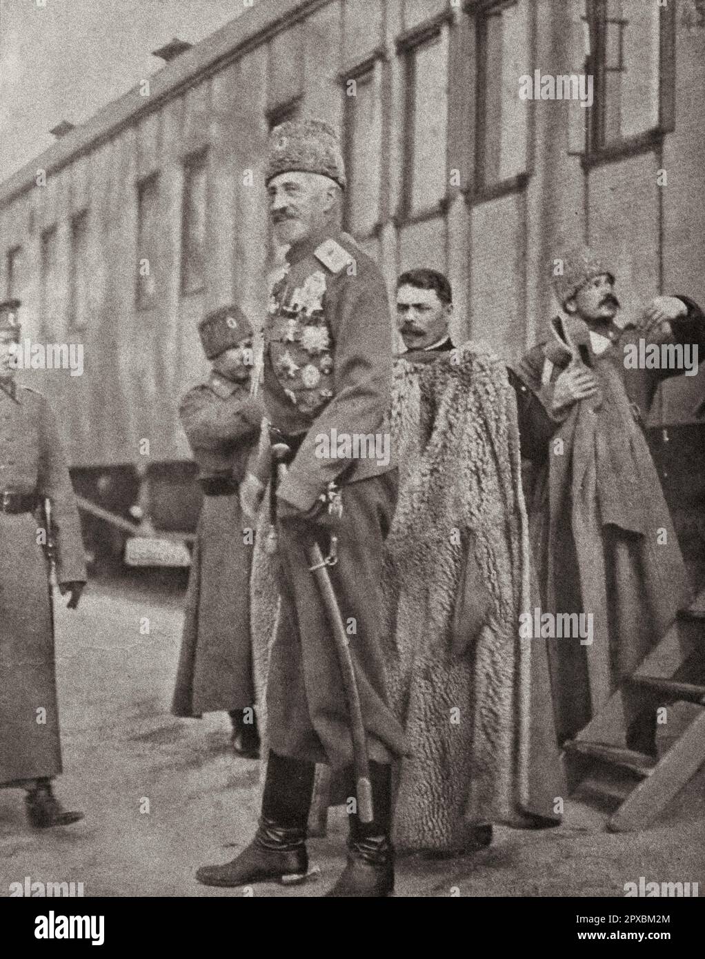 Russische Revolution. 1917. Großherzog Nicholas, dem die provisorische Regierung das Kommando über die Armeen verweigerte Stockfoto