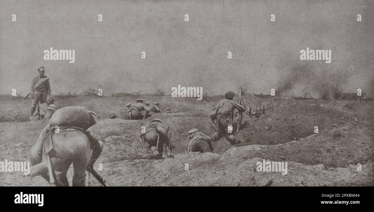 Erster Weltkrieg Am 1. Juli 1917, westlich von Tarnopol, nördlich des Angriffssektors: Angriff auf die deutsche Position von Dzike Lani. Stockfoto