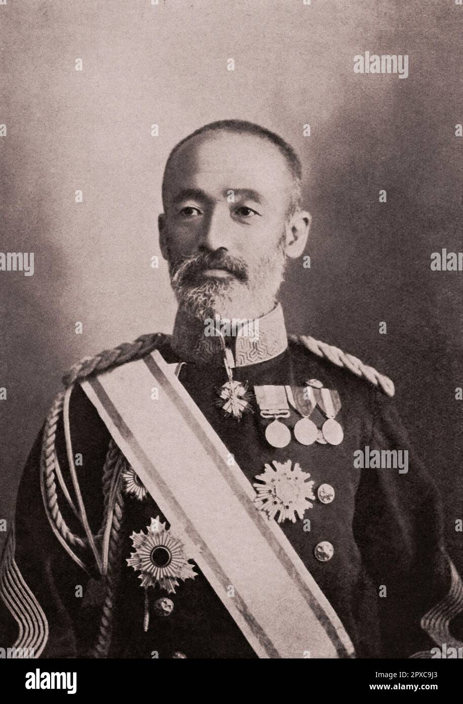 General Baron Kiten Nogi. Graf Nogi Maresuke (1849-1912) war ein japanischer General in der kaiserlichen Japanischen Armee und Gouverneur von Taiwan. Er war einer der Kommandanten bei der Gefangennahme von Port Arthur aus China im Jahr 1894. Er war eine prominente Figur im russisch-japanischen Krieg von 1904 bis 05, als Befehlshaber der Truppen, die Port Arthur von den Russen eroberten. Stockfoto