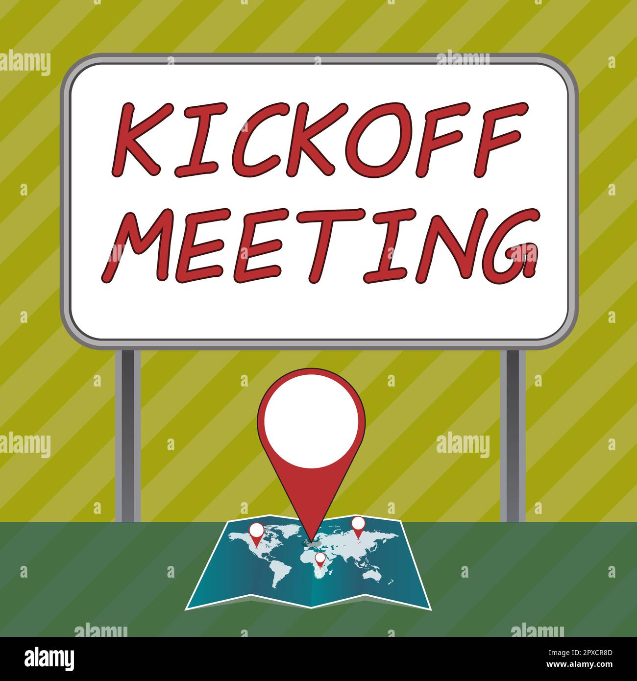 Text, der das Inspiration Kickoff Meeting zeigt, Konzeptfoto Spezielle Diskussion über die Rechtmäßigkeit des Projekts Stockfoto