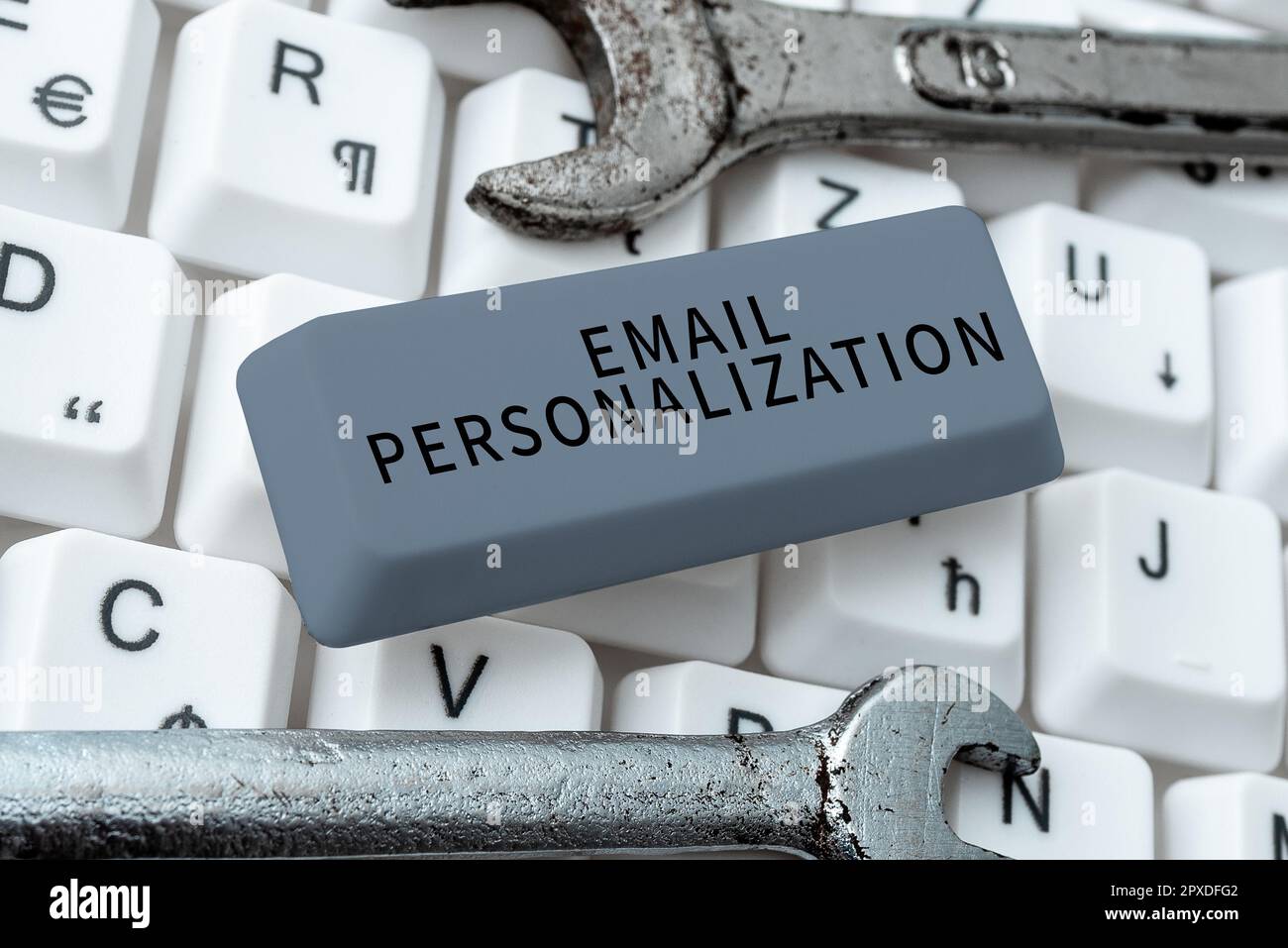 Konzeptionelle Beschriftung E-Mail Personalization, Word für E-Mail-Marketingspezialisten zur Maximierung der Effektivität von Kampagnen Stockfoto