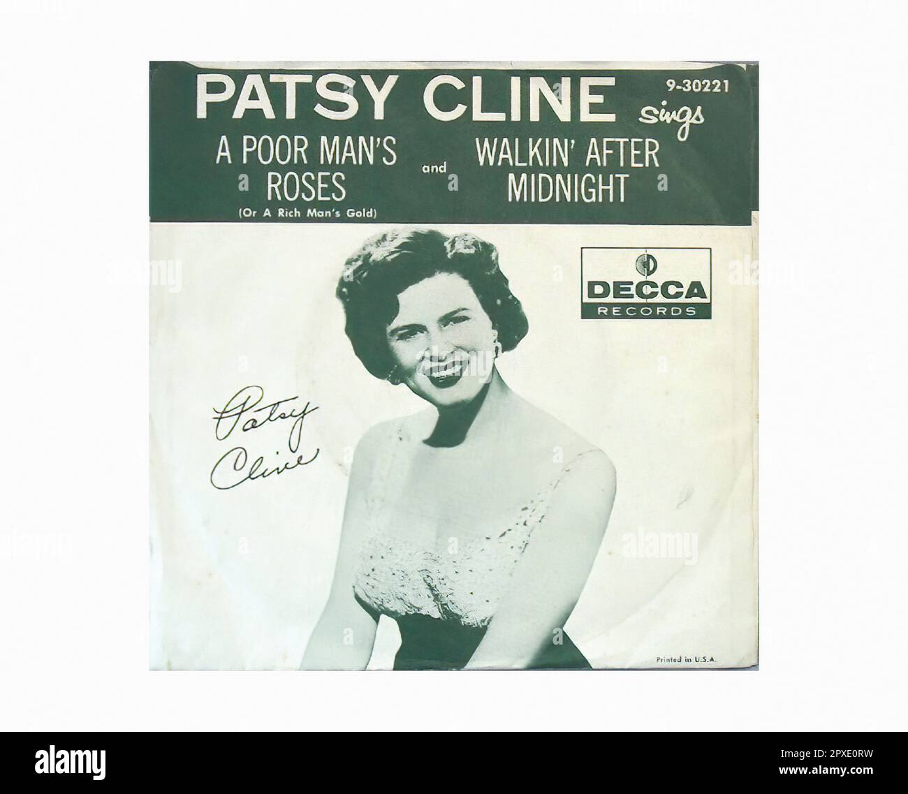 Cline Patsy - 1957 02 B - Vintage 45 U/MIN Musik Vinyl Schallplatte Stockfoto