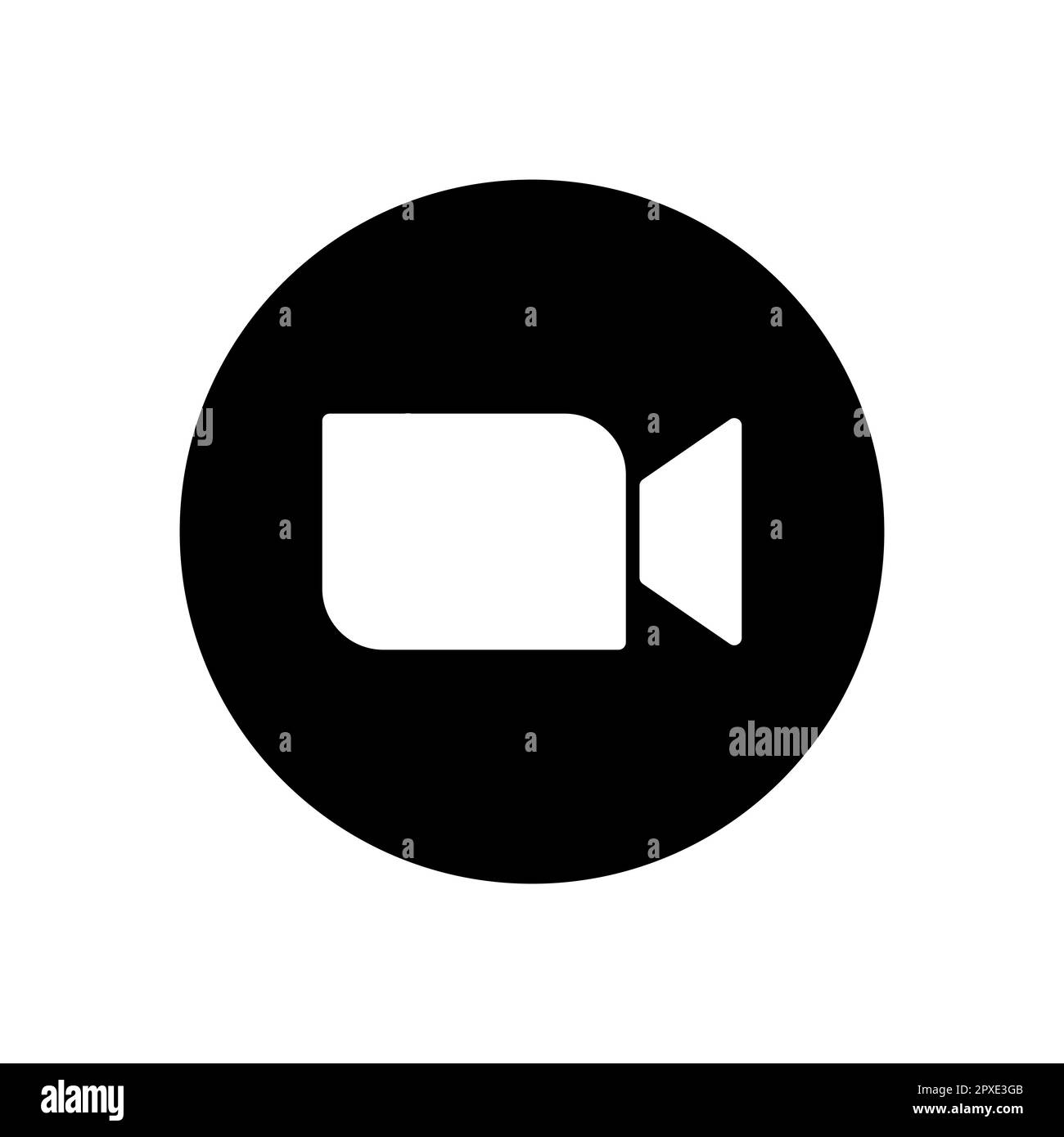 Zoom-Logo. Symbol für Zoom-App. Symbol für Videokonferenzsoftware zoomen. Audiokonferenzen, Webinare, Chat. Videokommunikation. Vektordesign und illu zoomen Stock Vektor