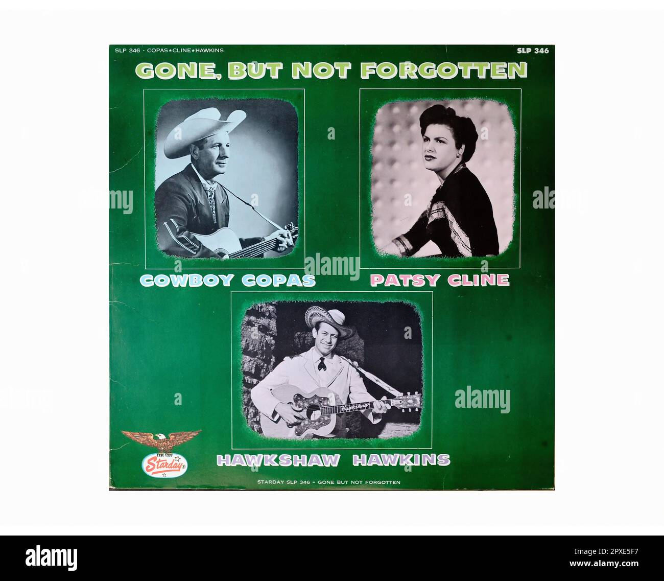 Cowboy Copas, Patsy Cline, Hawkshaw Hawkins - weg, aber nicht vergessen - Vintage L.P Musik Vinyl Schallplatte Stockfoto